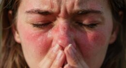allergy induced facial redness