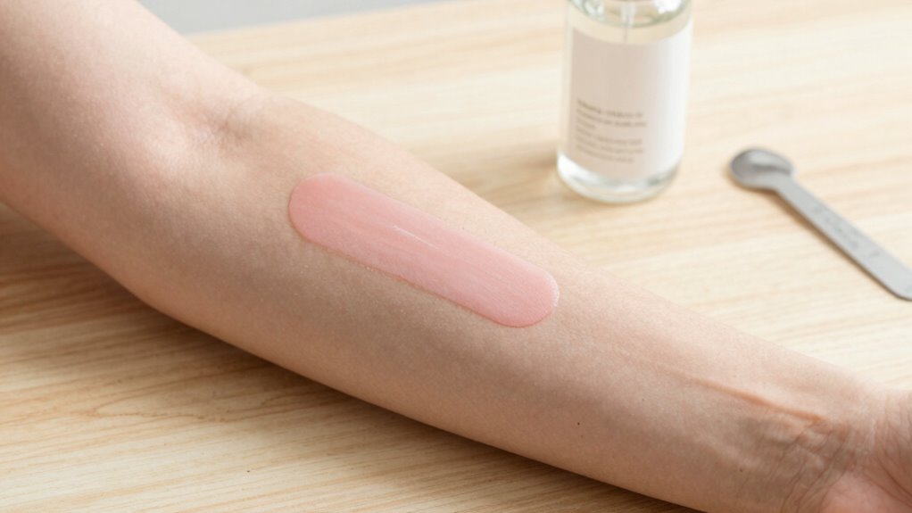 carefully apply patch test