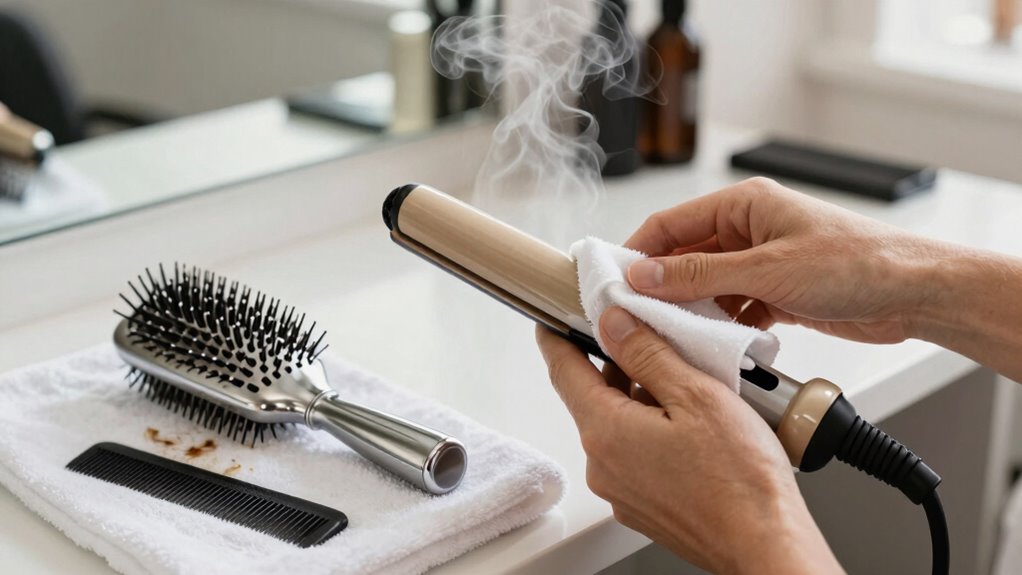 clean hair tools regularly