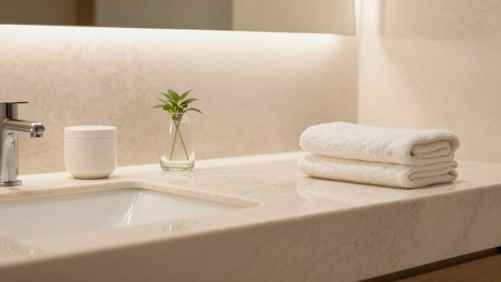 clutter free spa counter design