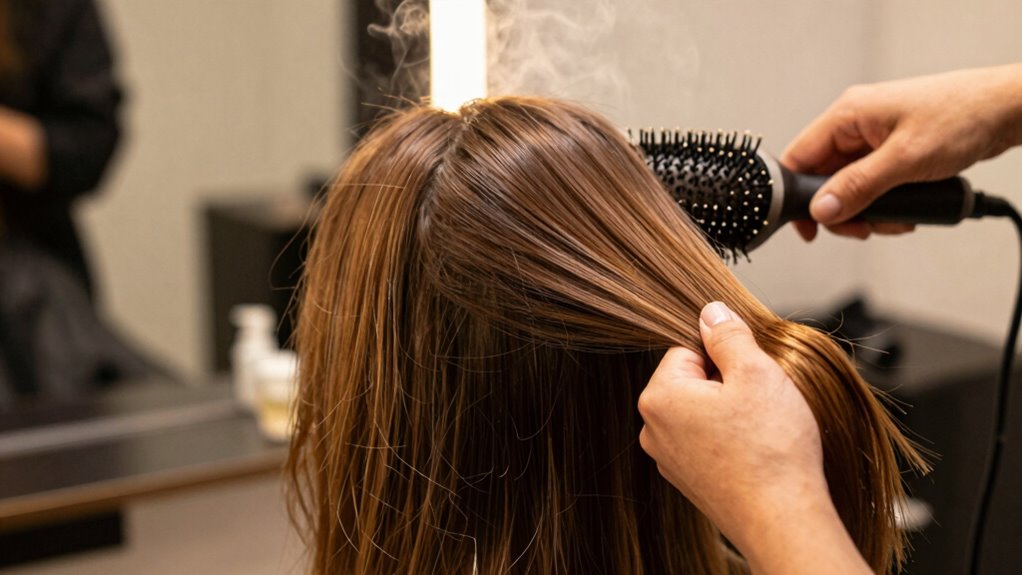 gentle tension maintains hair