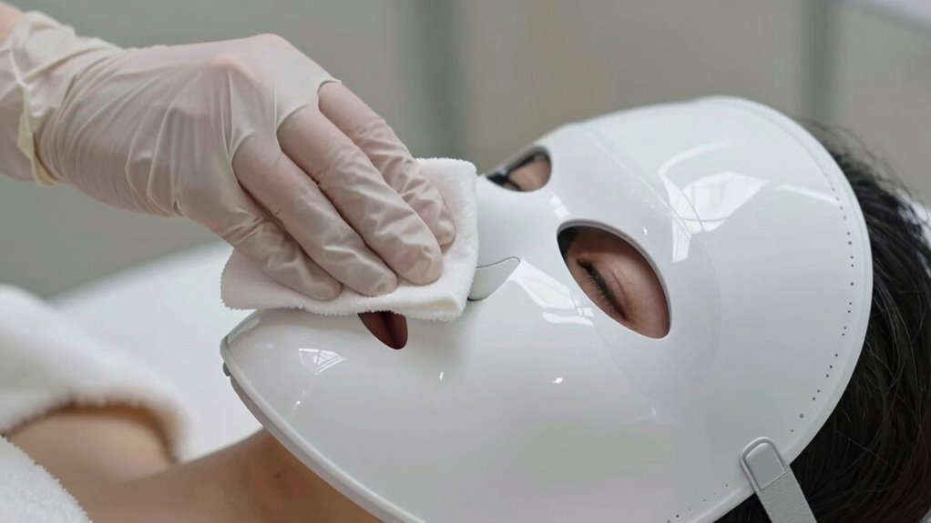 handle led mask gently