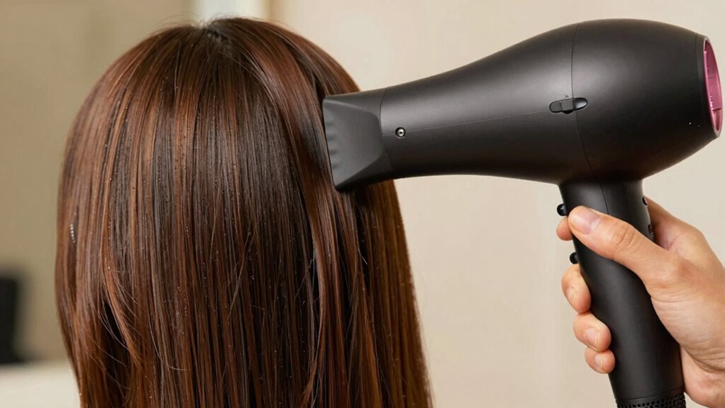maintain safe blow drying distance