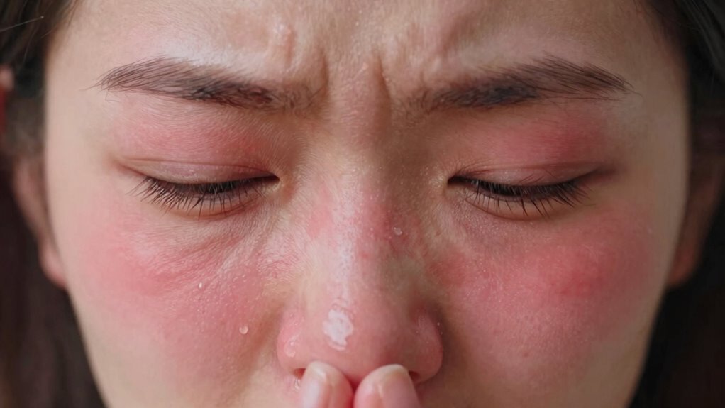 manage allergy related facial redness
