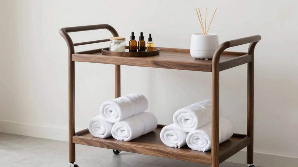 organized attractive spa cart
