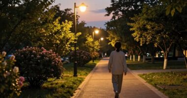 walking enhances post dinner sleep