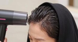 avoid over drying hairline