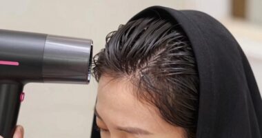 avoid over drying hairline