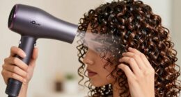 frizz free curly blow drying