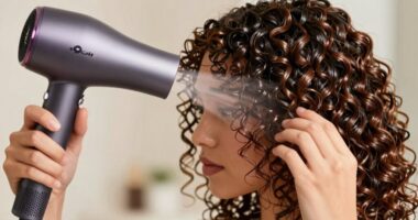 frizz free curly blow drying