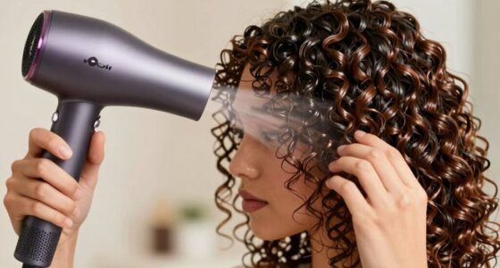 frizz free curly blow drying