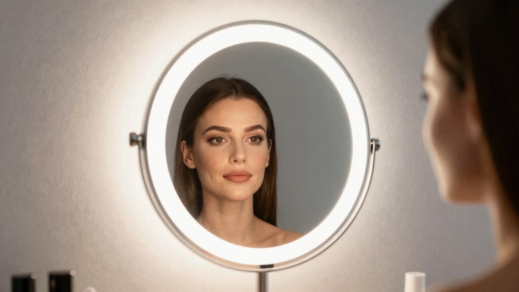 optimal lighting and mirror positioning