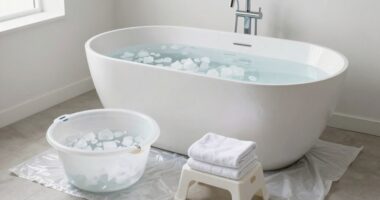 preparing a mess free ice bath