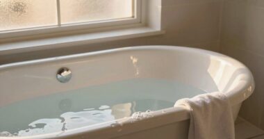 relaxed mindful bathing experience