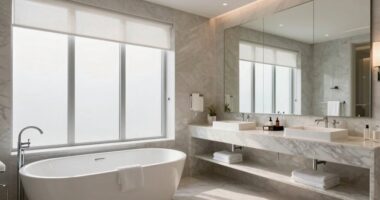 spa bathrooms feel spacious