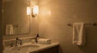 warm lighting enhances bathrooms